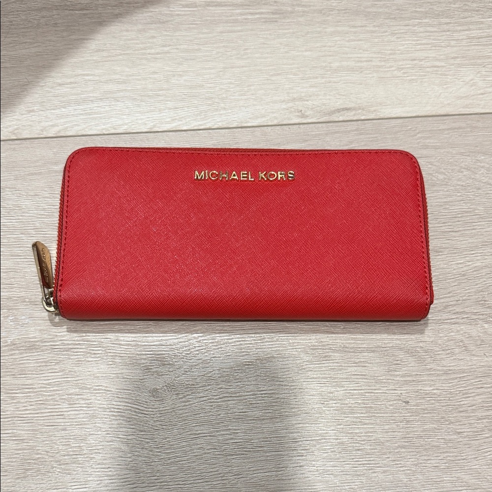 Michael Kors Scarlet Zip-Around Wallet Red/Orange